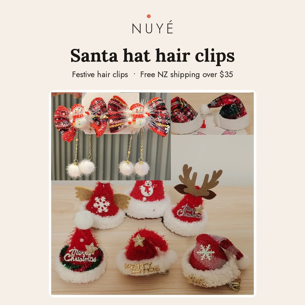 Santa Hat & Snowman Hair Clips