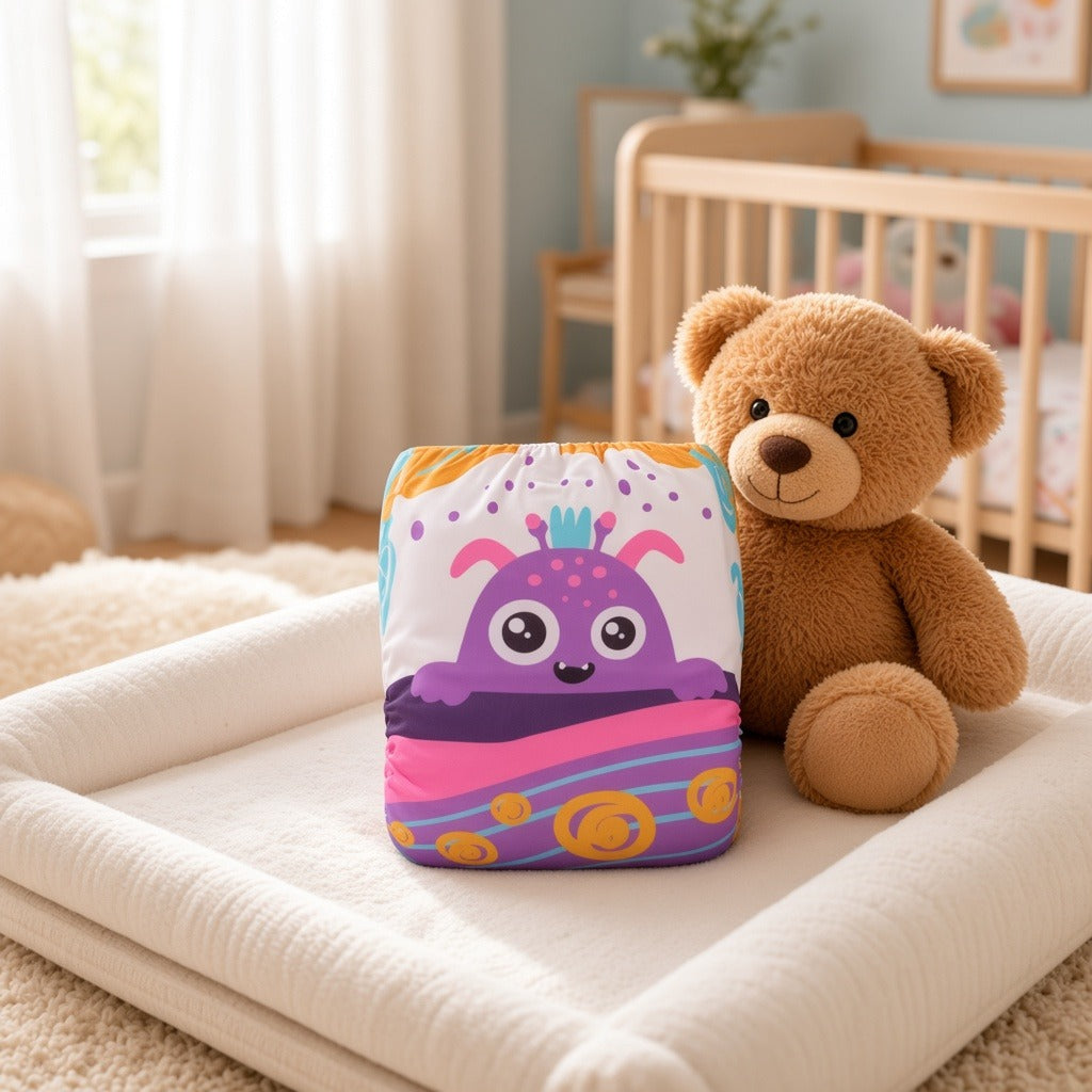Reusable Pocket Nappy – on changing mat