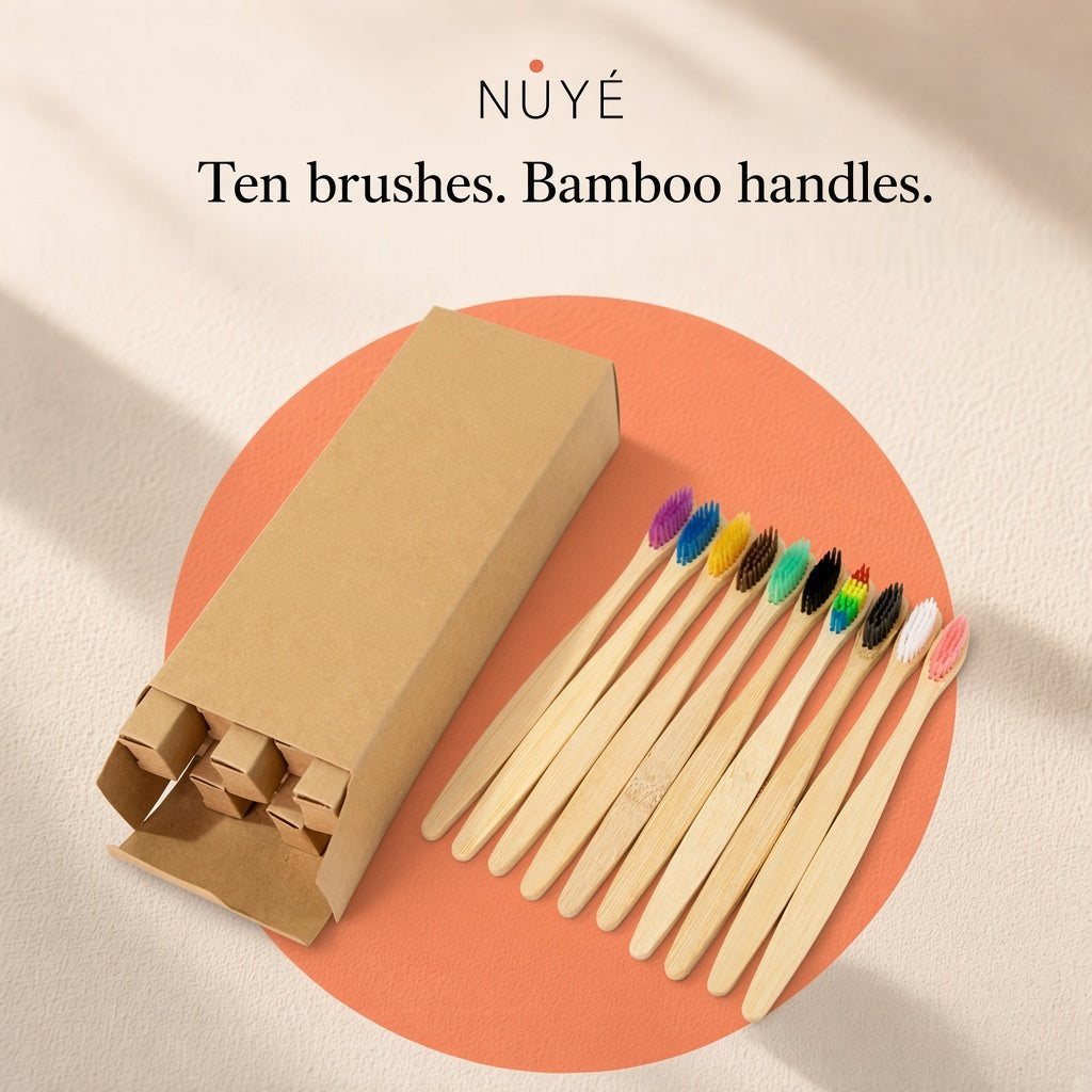 Bamboo Toothbrushes – 10 Pack