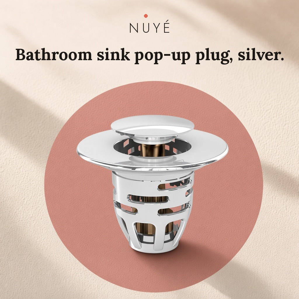 Bathroom Sink Pop-Up Plug (Silver)