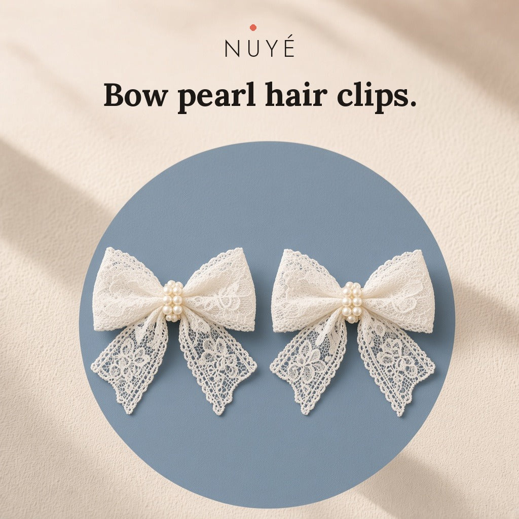 Bow Pearl Hair Clips – 2 Pack