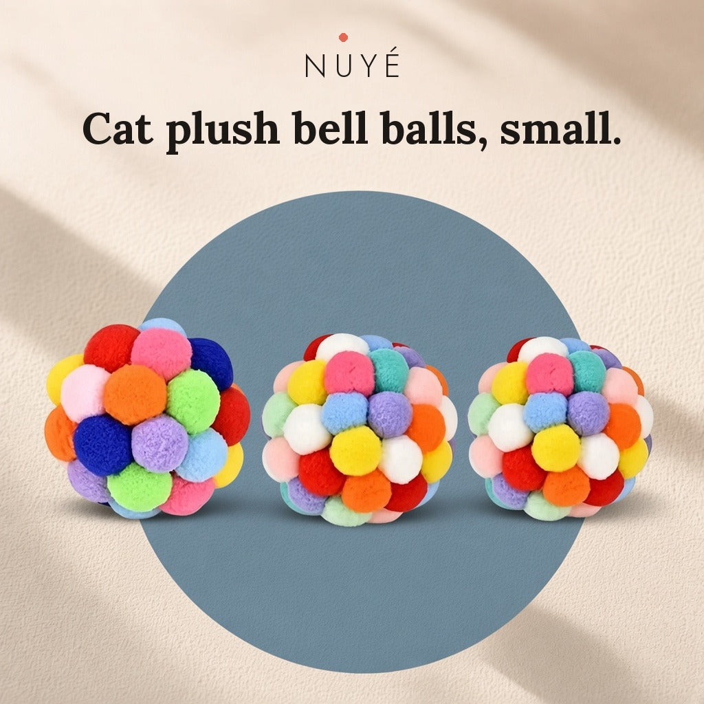 Cat Plush Bell Balls (Small) – 3 Pack