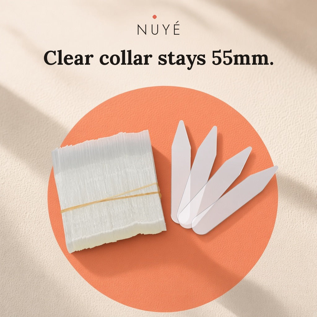 Clear Collar Stays 55mm – 200 Pack