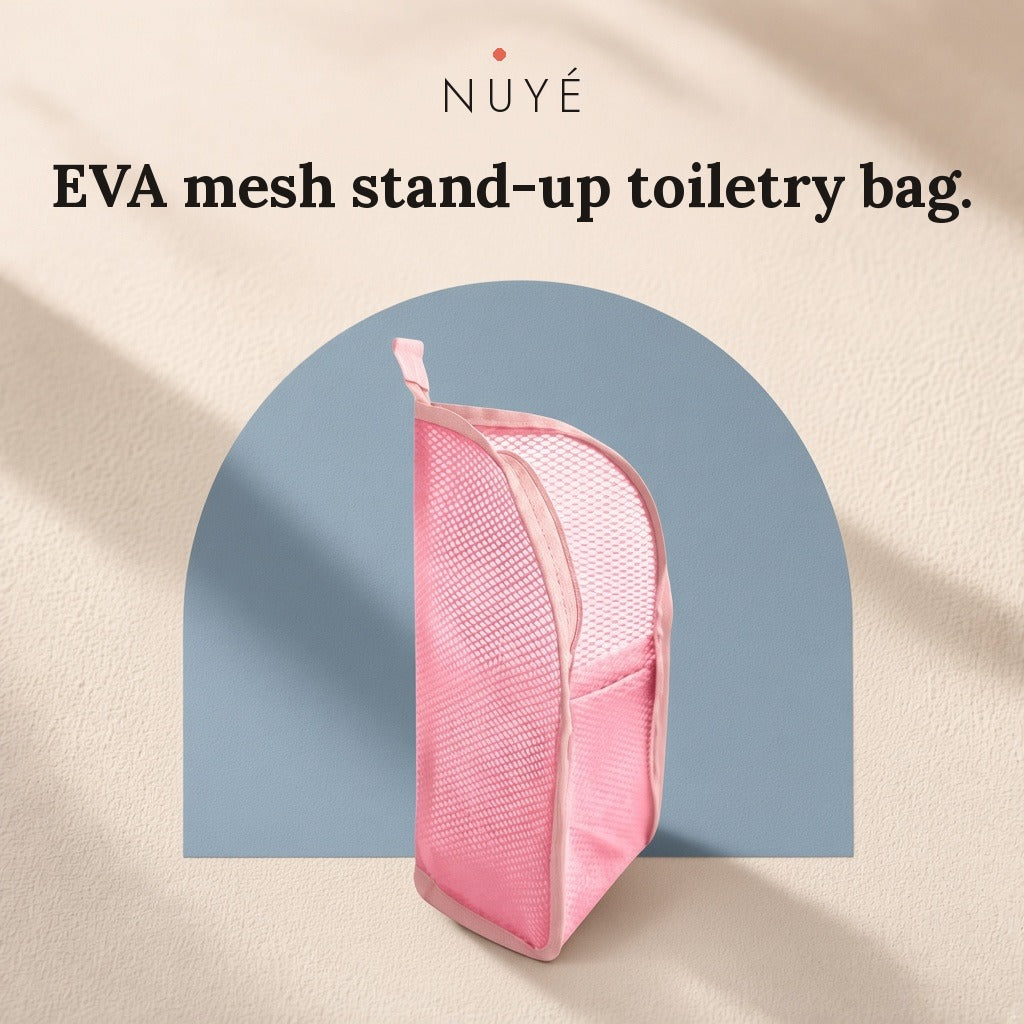 Stand-Up Mesh Toiletry Bag (Pink)