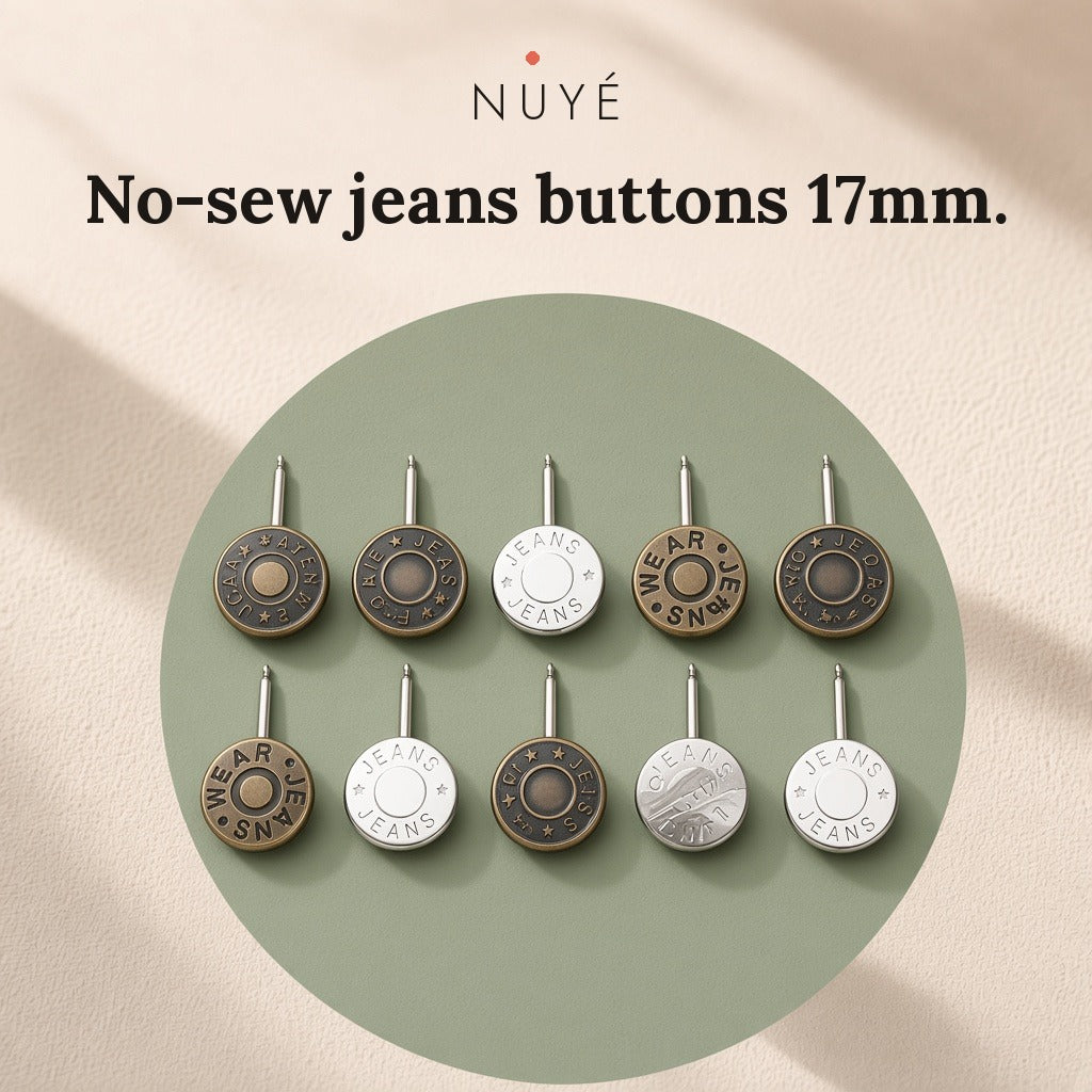 No-Sew Jeans Buttons 17mm – 10 Pack