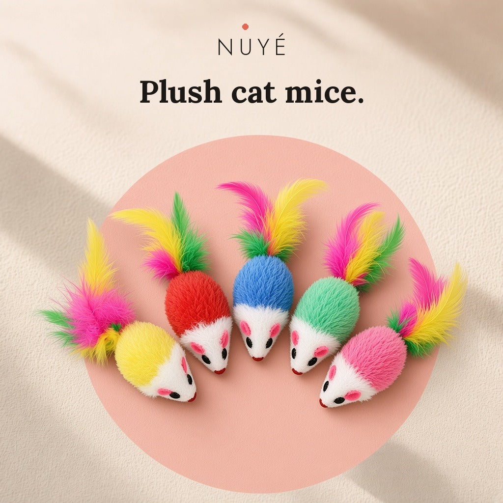 Plush Cat Mice – 5 Pack