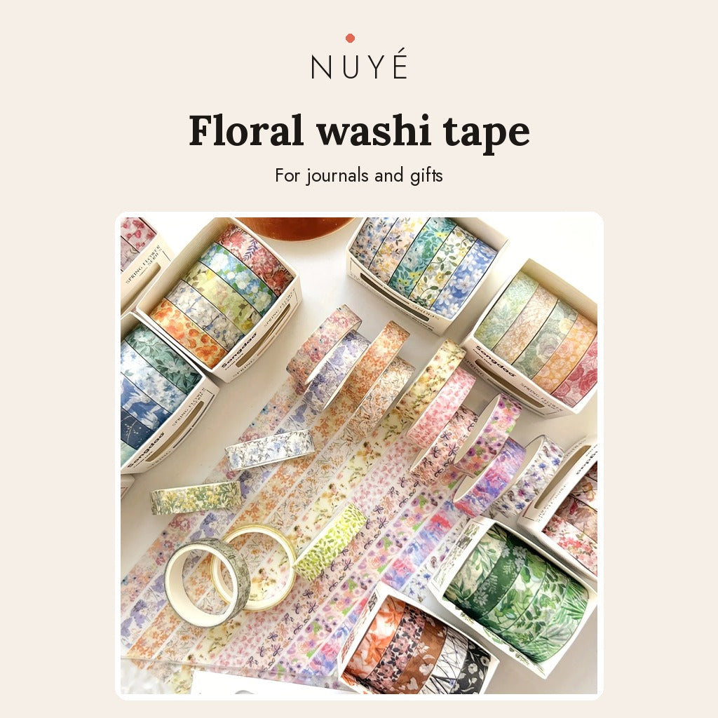 Floral Washi Tape – 5 Rolls