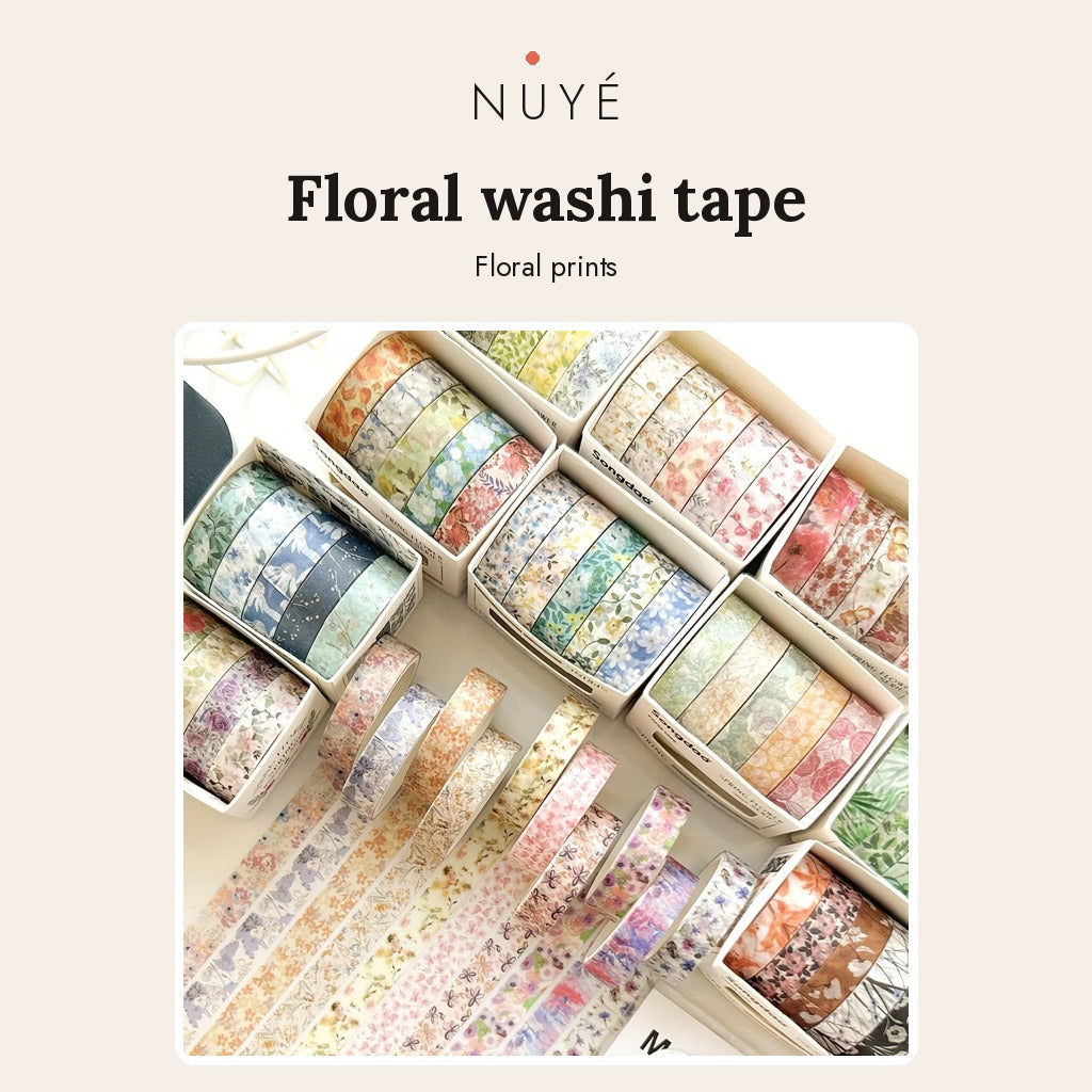 Floral Washi Tape – 5 Rolls
