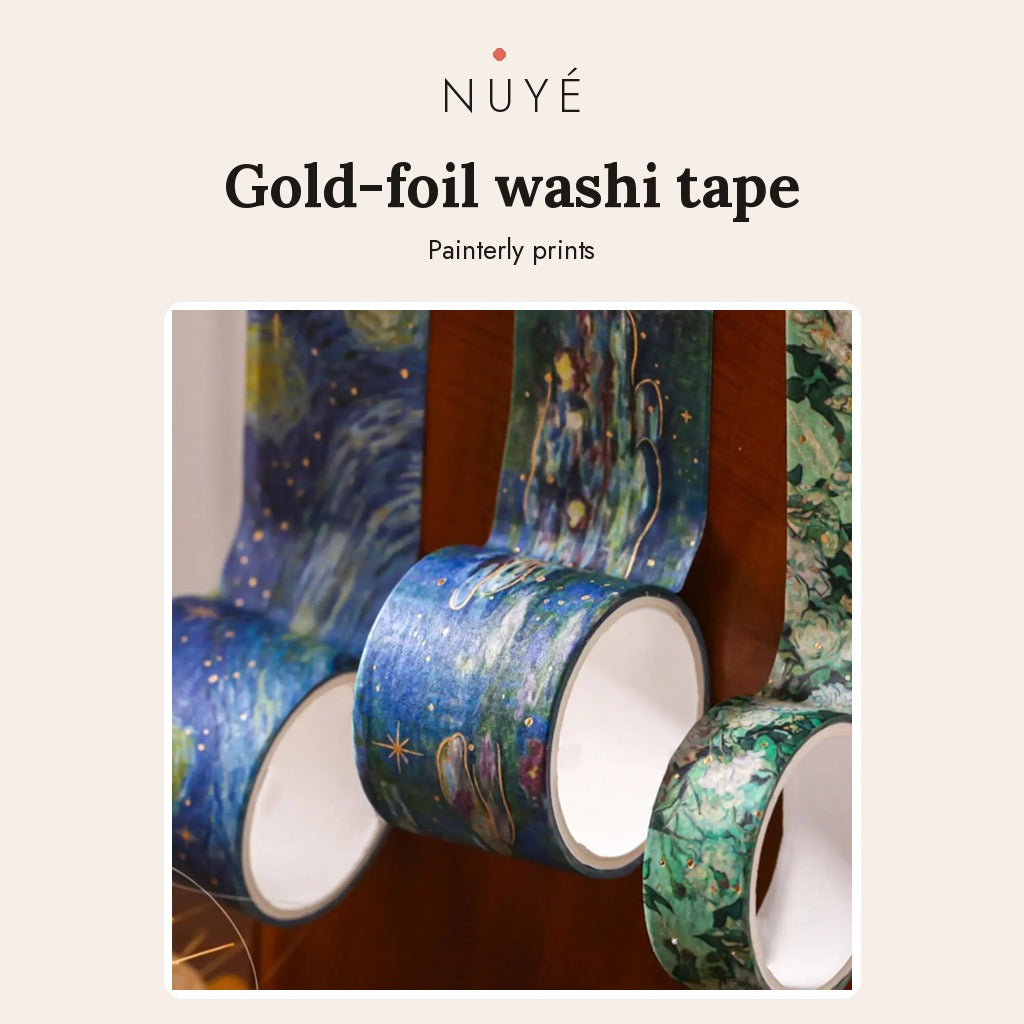 Gold Foil Watercolour Washi Tape – 10 Rolls