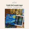Gold Foil Watercolour Washi Tape – 10 Rolls