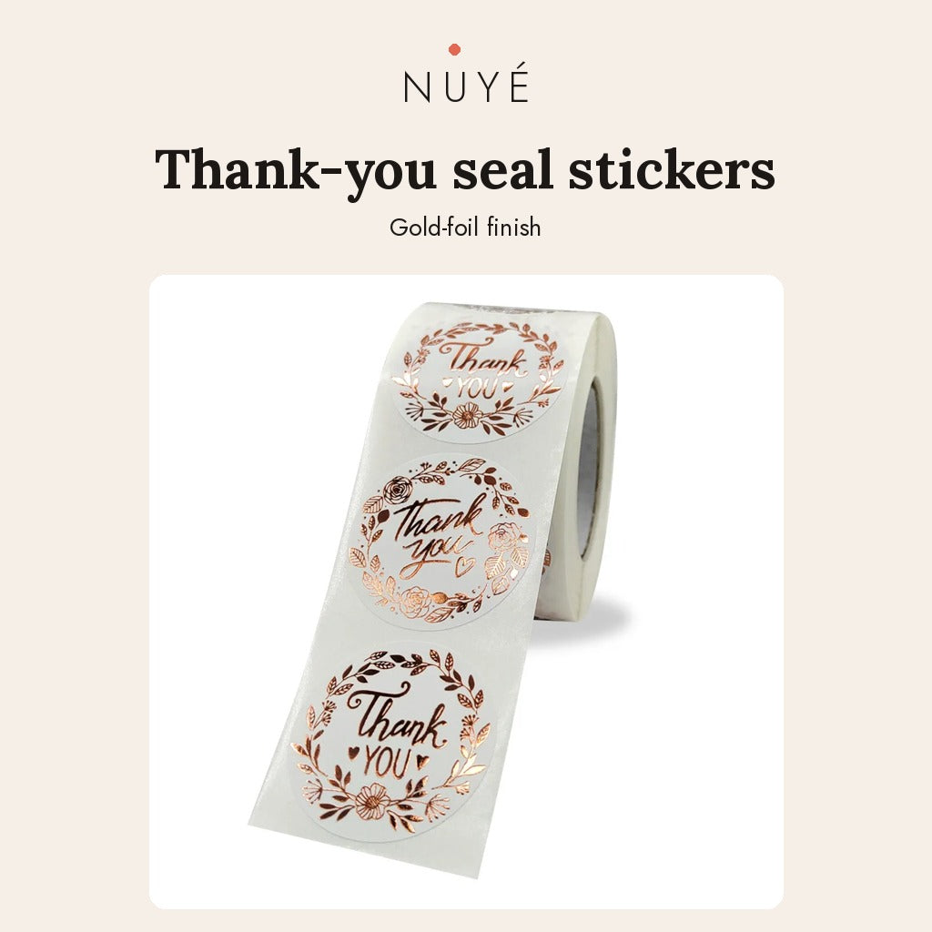 Gold Foil Thank-You Seals – 2 Sheets