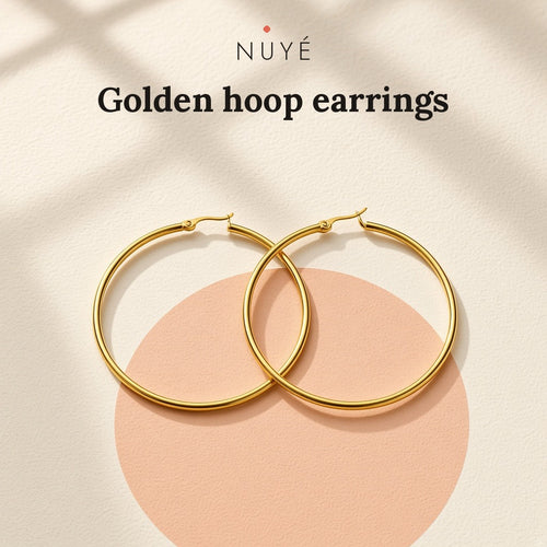 Big Gold-Plated Hoop Earrings – 1 Pair