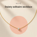 Dainty CZ Solitaire Necklace