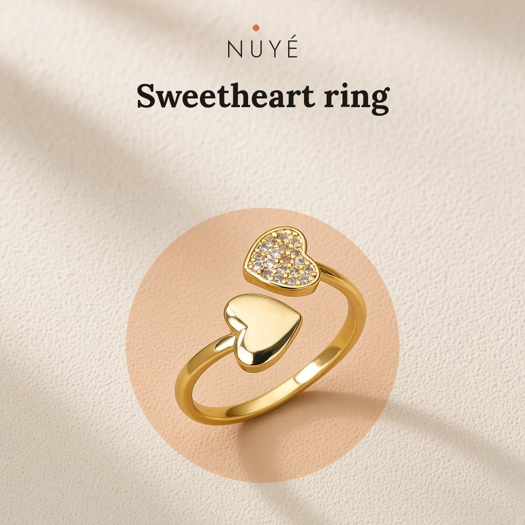 Zircon Heart Ring (Adjustable)