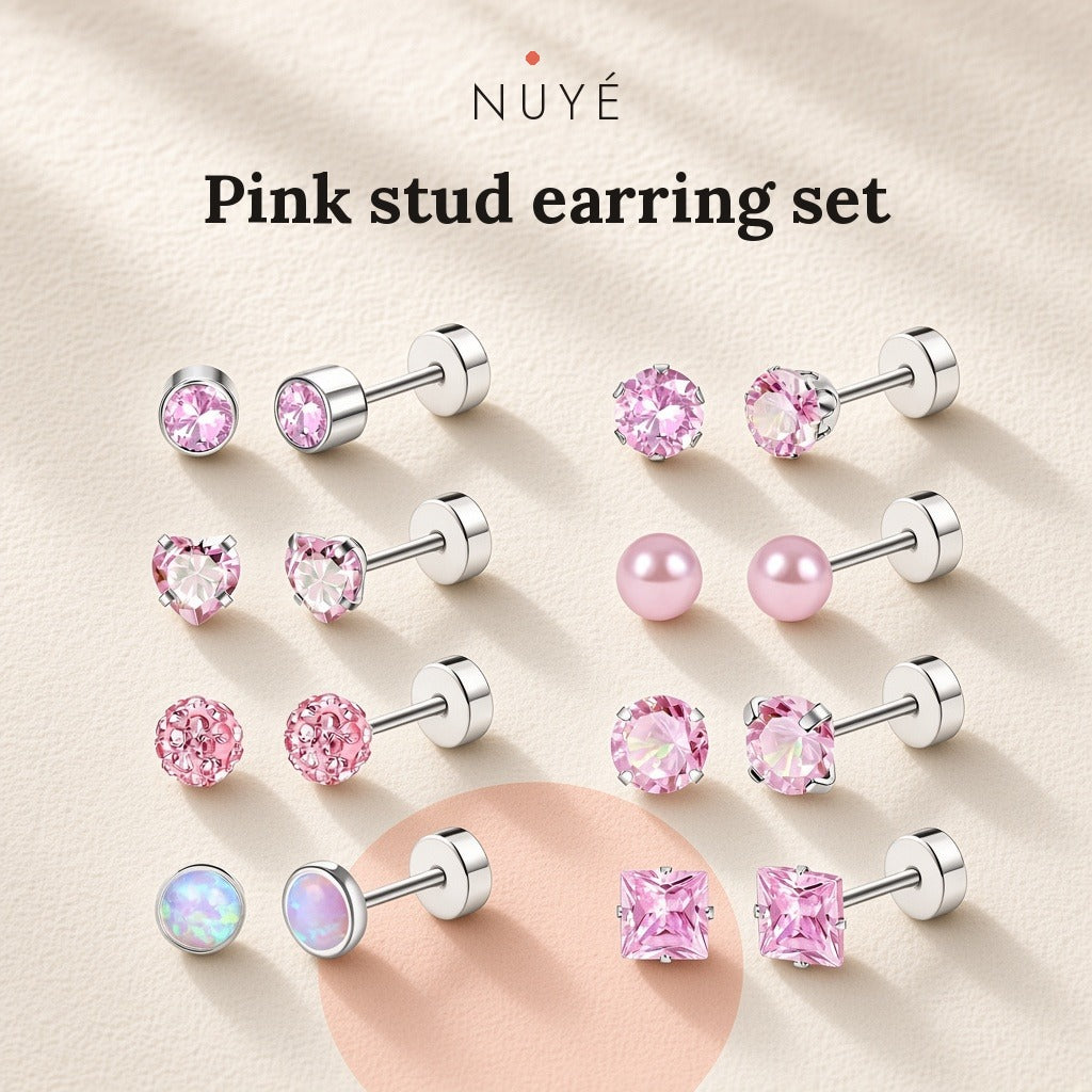 Stud Earring Set – 8 Pairs