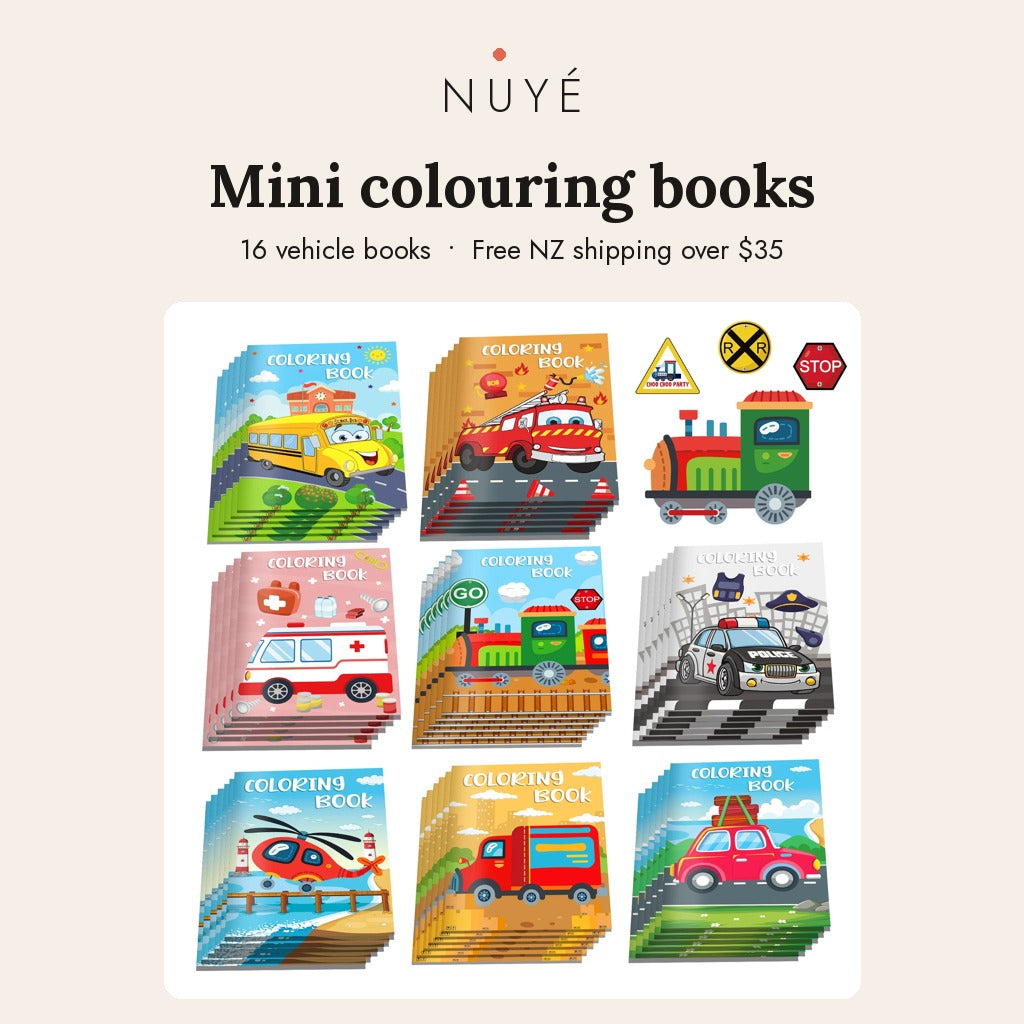 Kids' Mini Vehicle Colouring Books – 16 Pack