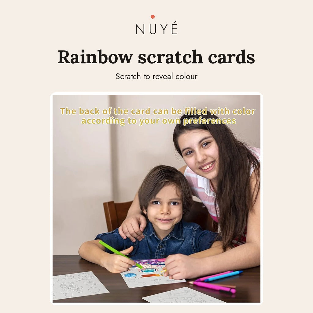 Kids' Rainbow Scratch Art Card Book