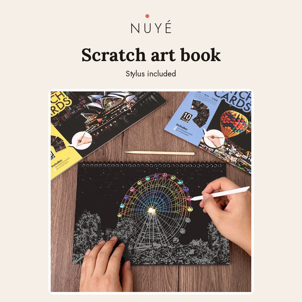 Kids' Scratch Art Book – 10 Sheets