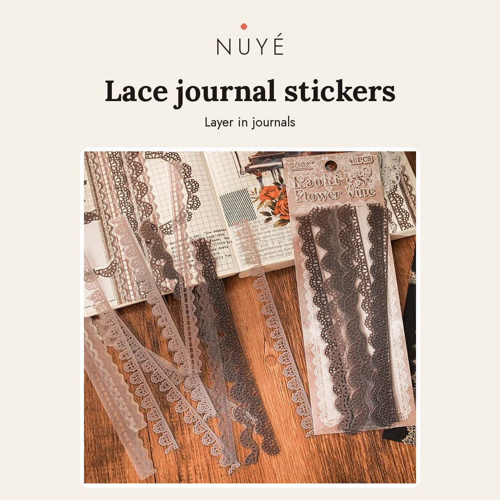 Lace Journal Stickers – 40 Pack