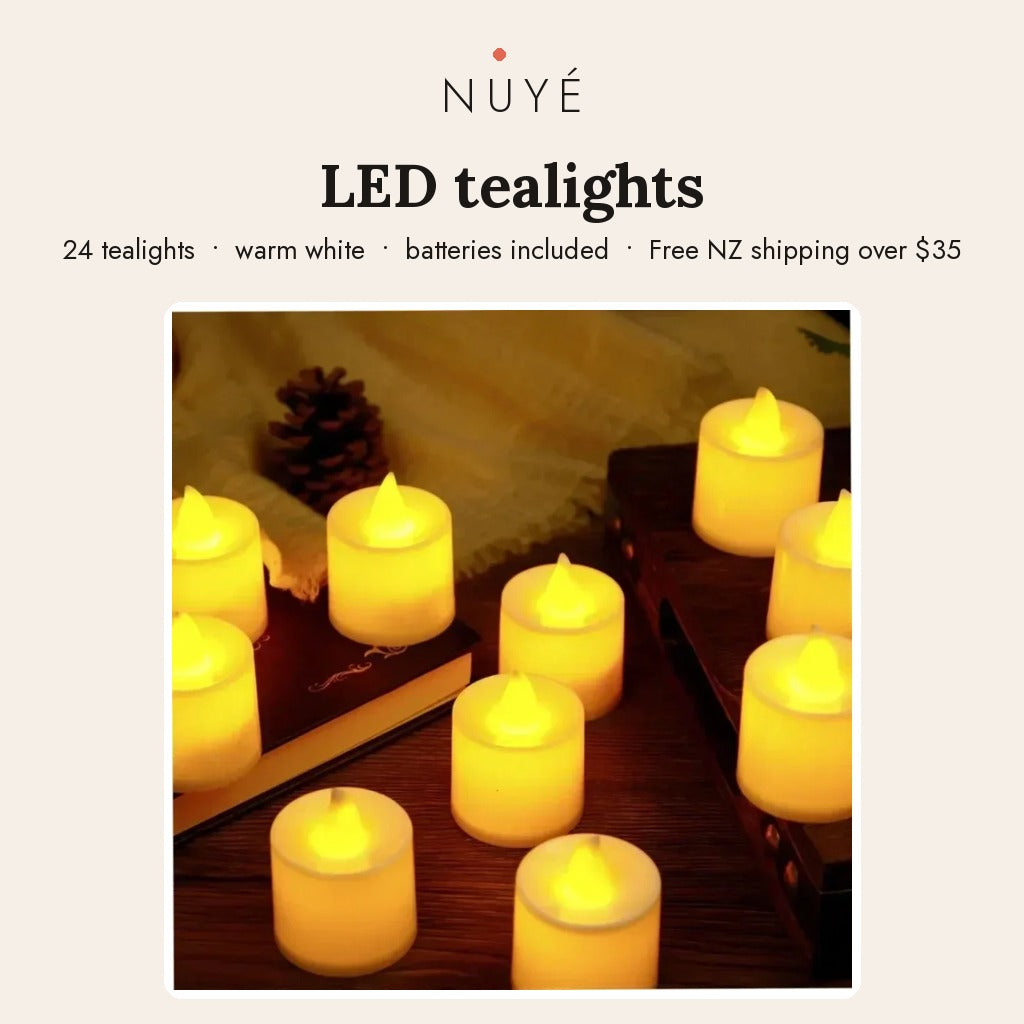 Flameless LED Tealights – Warm White, 24 Pack
