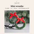 Mini Christmas Wreaths with Bows – 12 Pack