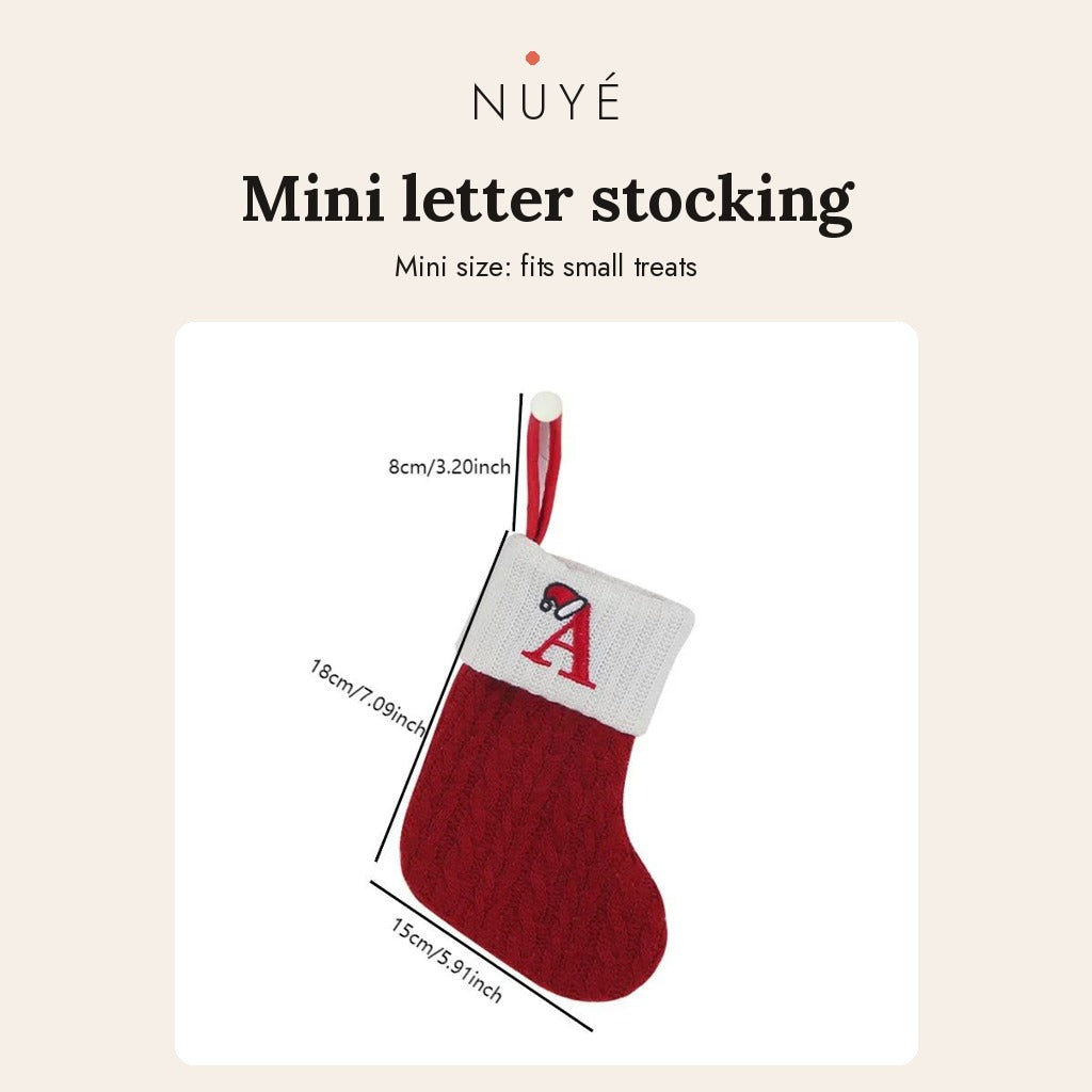 Mini Knit Letter Stocking Ornament