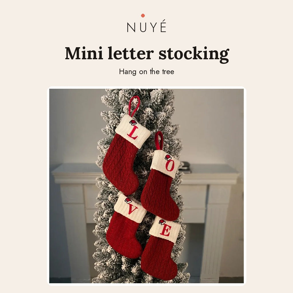 Mini Knit Letter Stocking Ornament