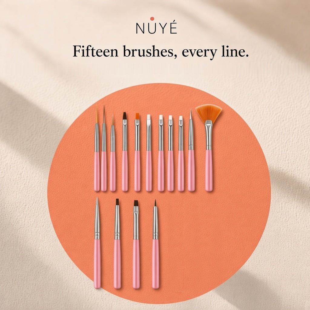 Nail Art Brush Set – 15 Brushes