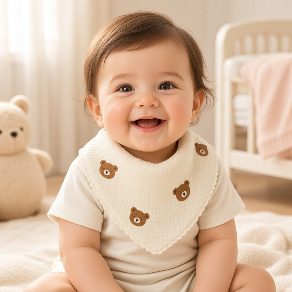 Petal Drool Bibs – in use