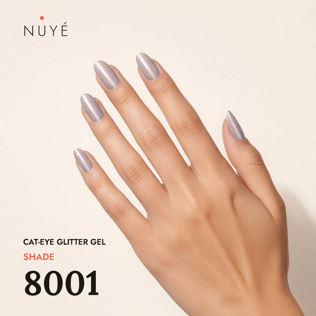 Cat-Eye Glitter Gel – shade 8001 on hand