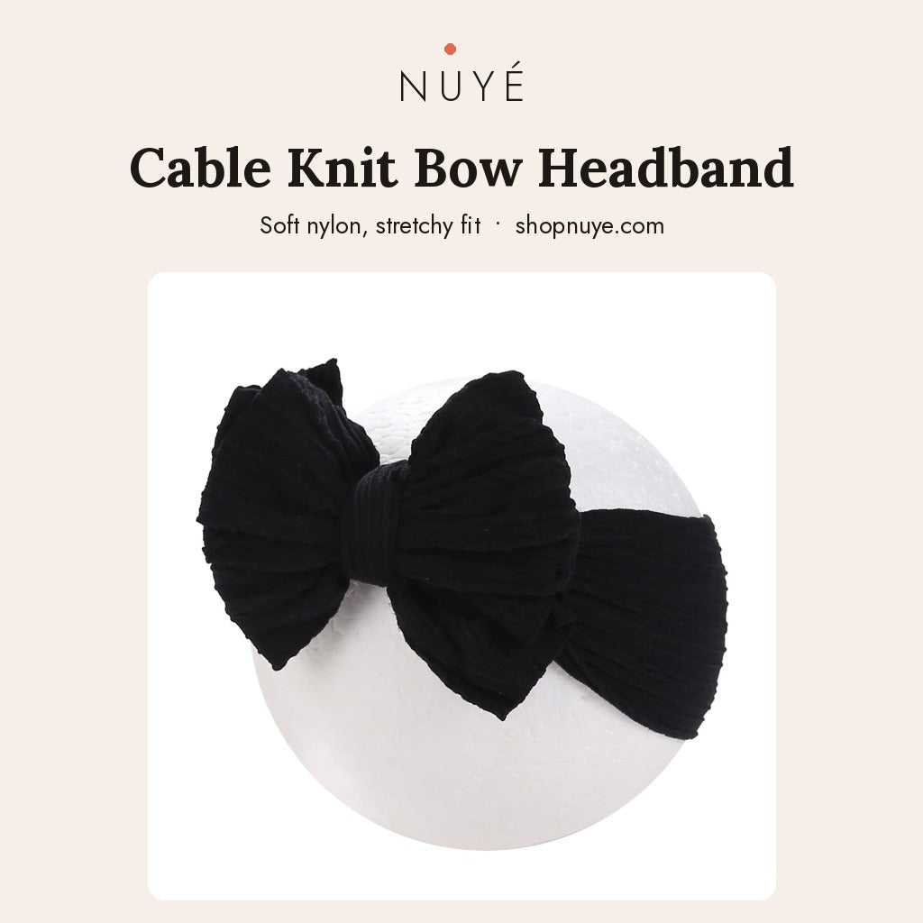Cable Knit Bow Headband - NUYÉ poster