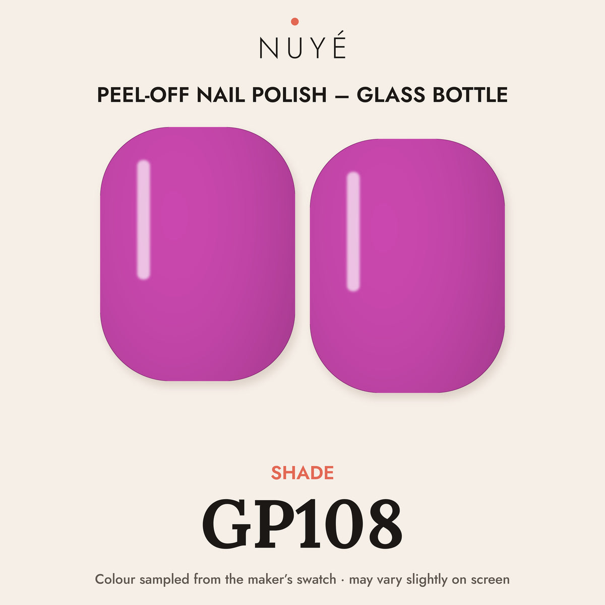 Peel-Off Nail Polish – Glass Bottle – shade GP108
