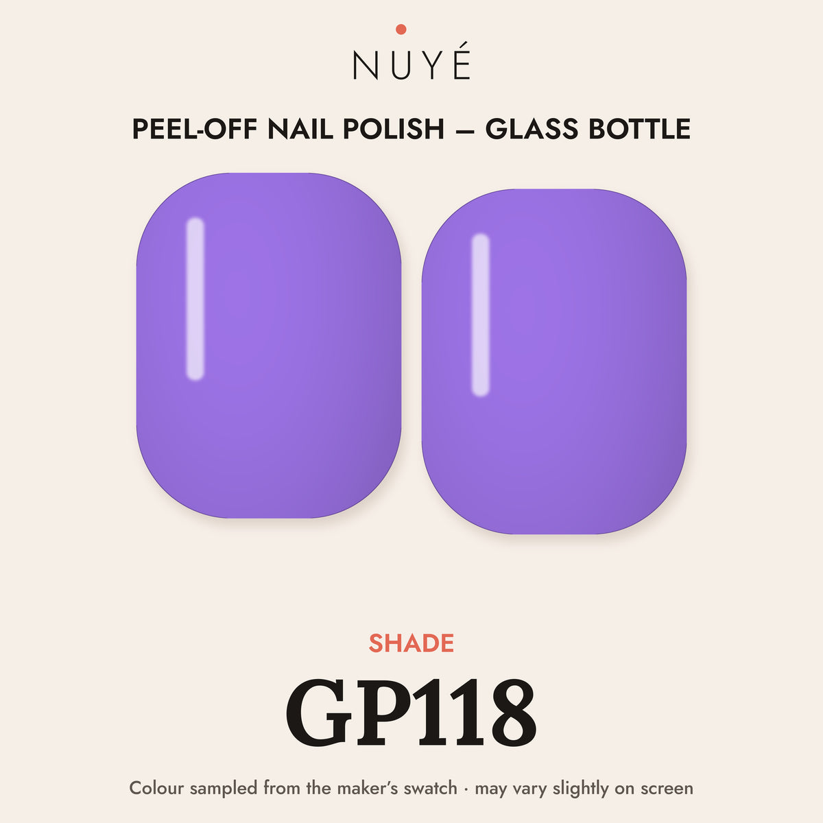 Peel-Off Nail Polish – Glass Bottle – shade GP118
