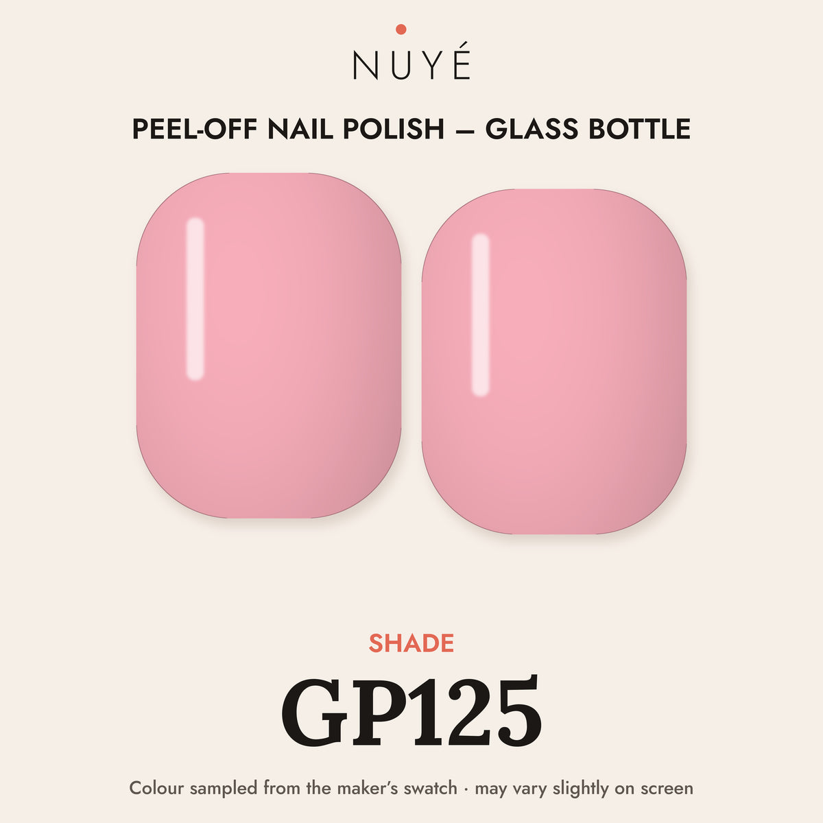 Peel-Off Nail Polish – Glass Bottle – shade GP125