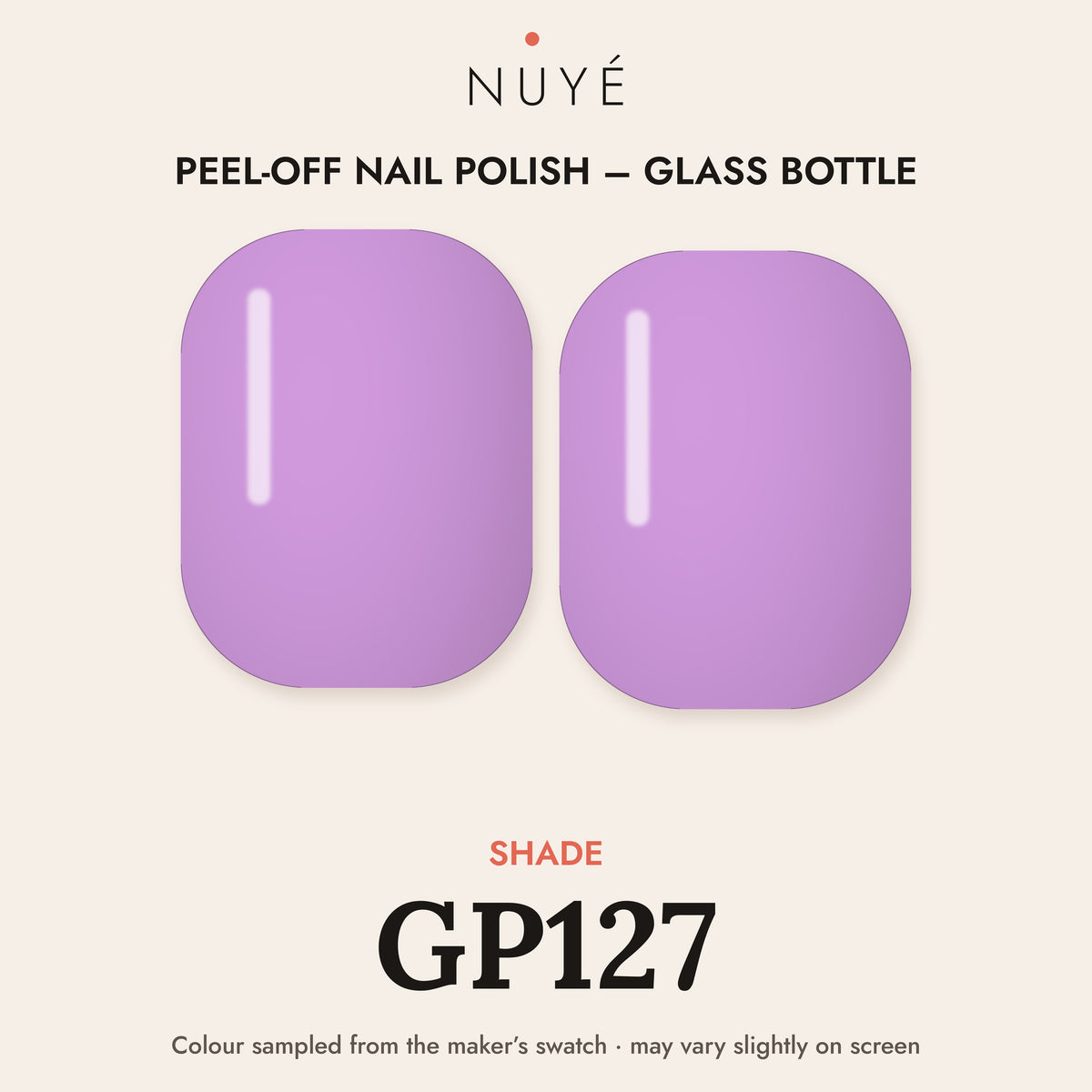 Peel-Off Nail Polish – Glass Bottle – shade GP127