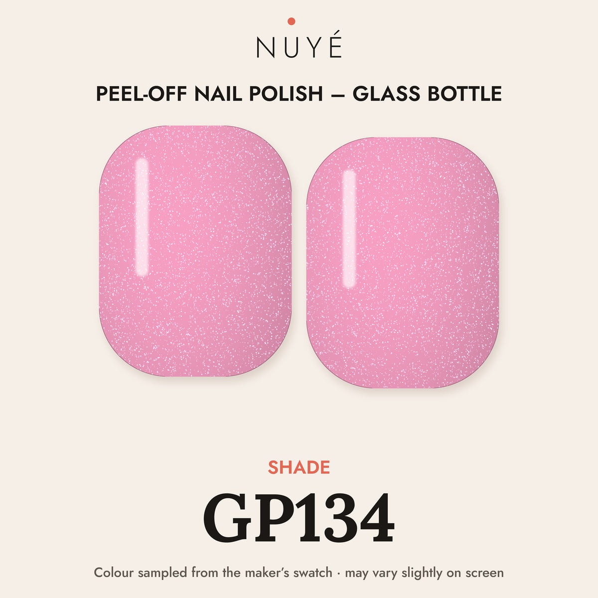 Peel-Off Nail Polish – Glass Bottle – shade GP134