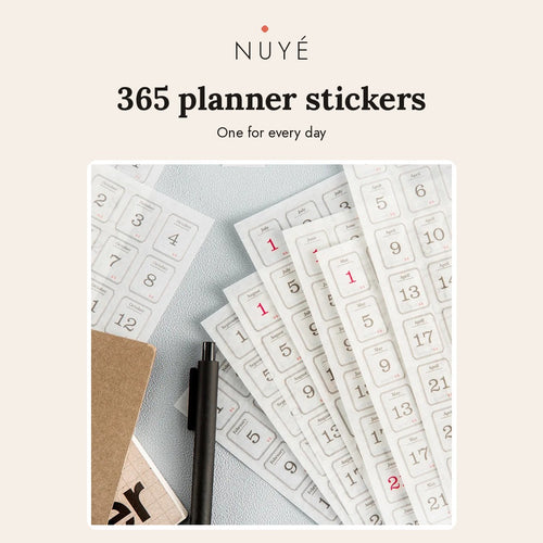 365 Day Date Planner Stickers – 12 Sheets