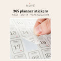 365 Day Date Planner Stickers – 12 Sheets