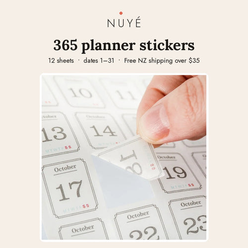 365 Day Date Planner Stickers – 12 Sheets