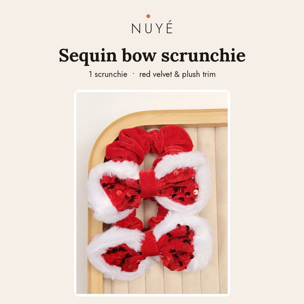 Red Sequin Bow Scrunchie