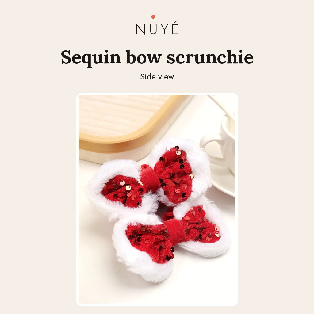 Red Sequin Bow Scrunchie