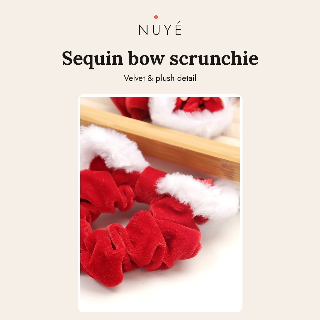 Red Sequin Bow Scrunchie