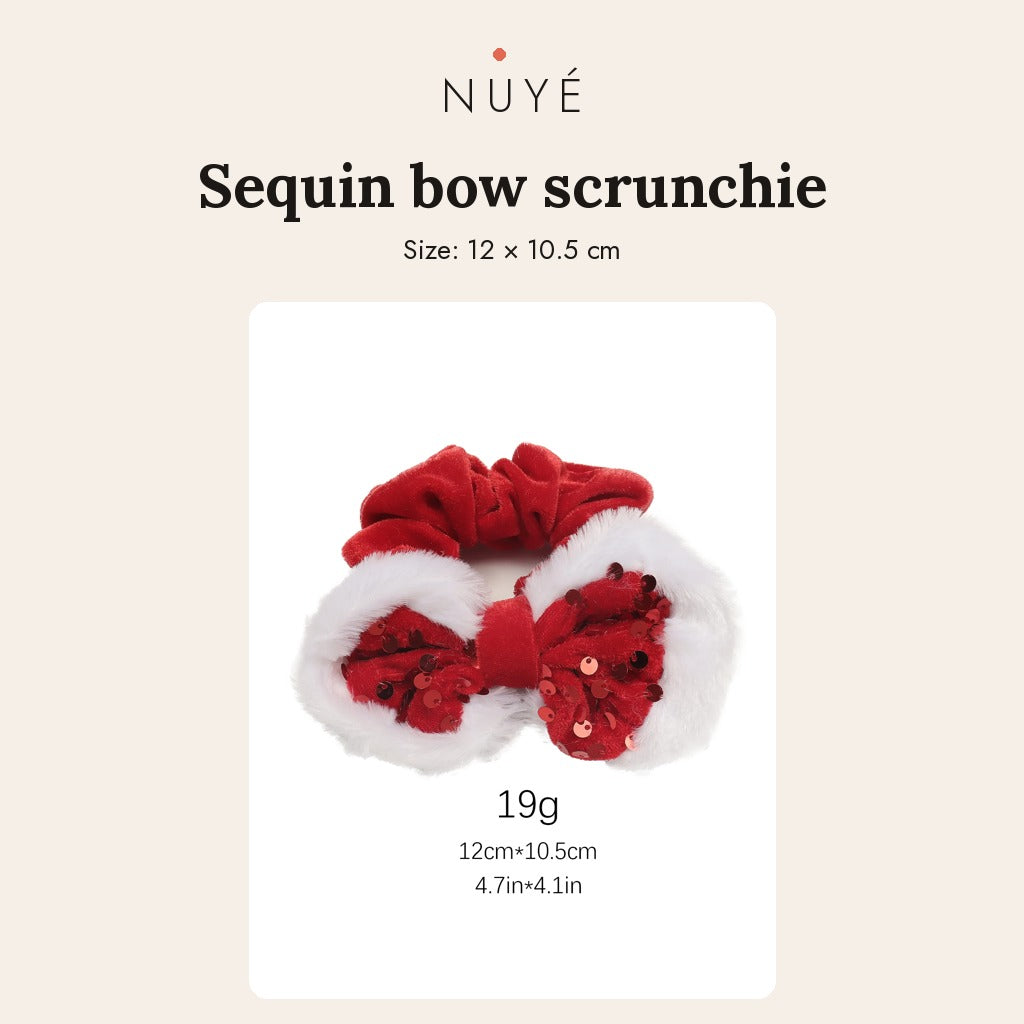 Red Sequin Bow Scrunchie