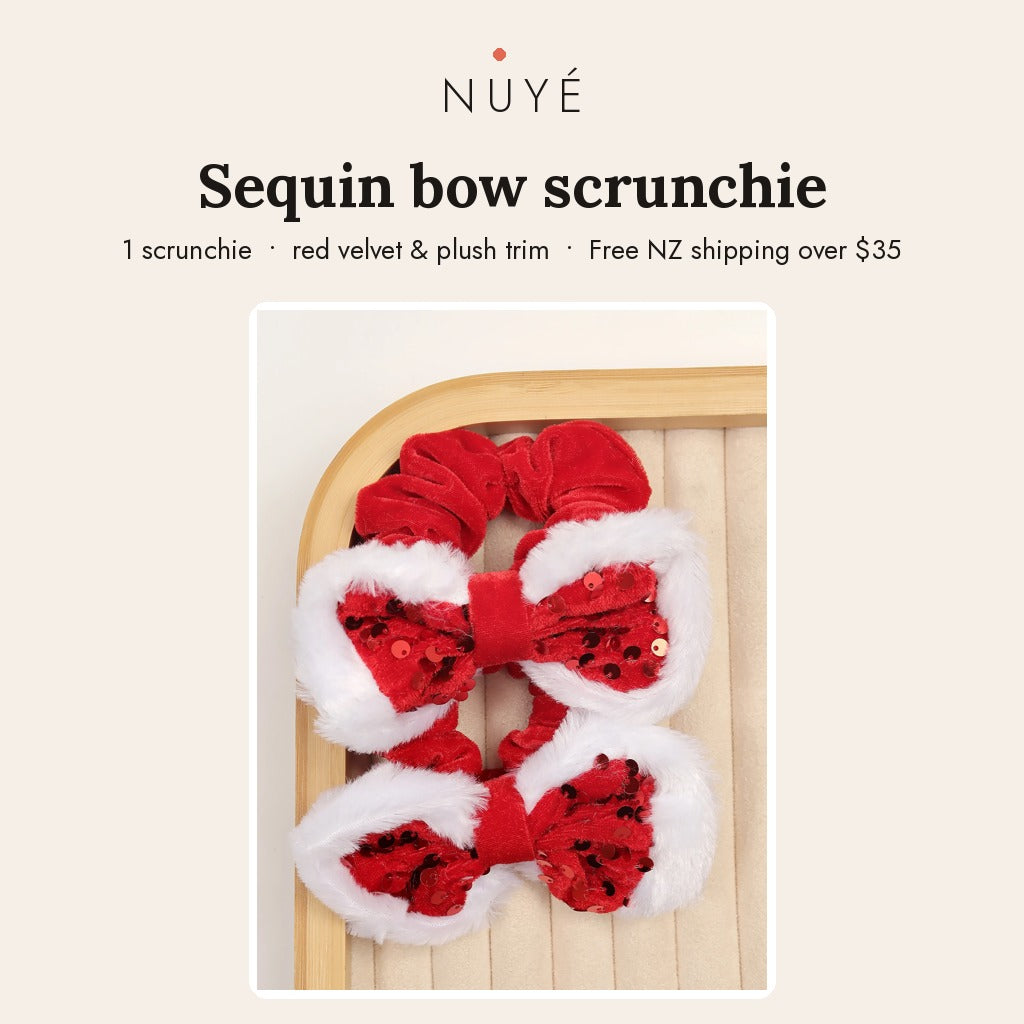 Red Sequin Bow Scrunchie