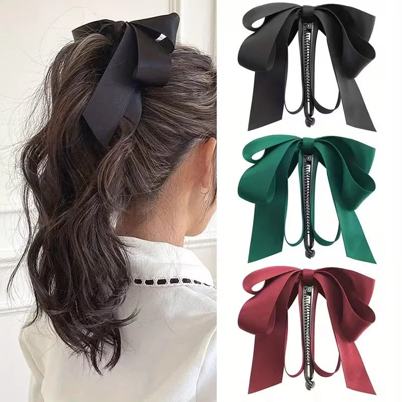 Satin Bow Hair Clip