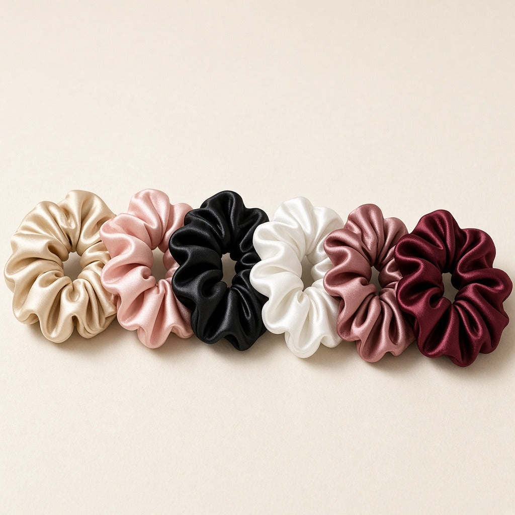 Satin Scrunchies – 6 Pack