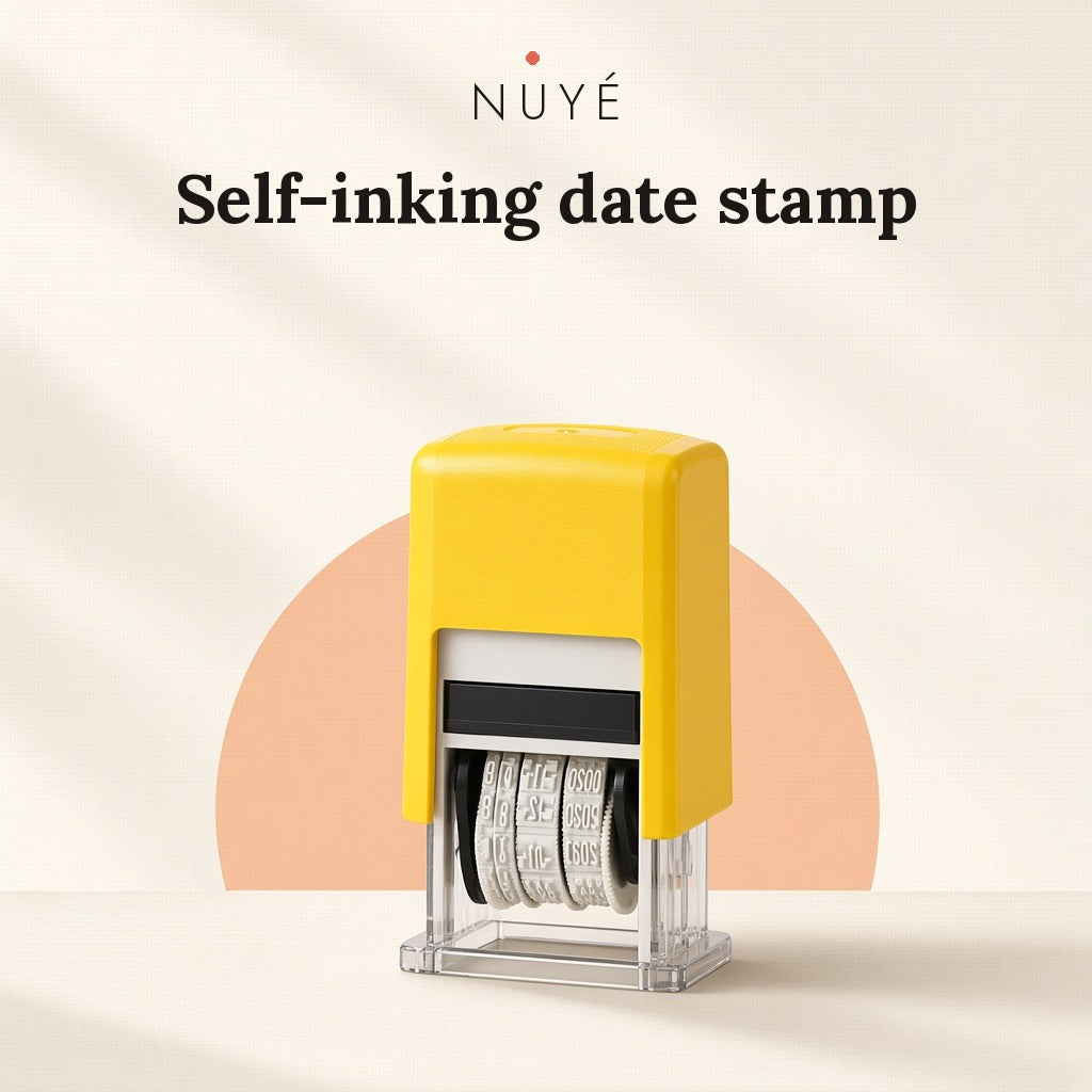 Mini Self-Inking Date Stamp (Yellow)