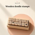 Mini Wooden Doodle Stamps – 12 Pack