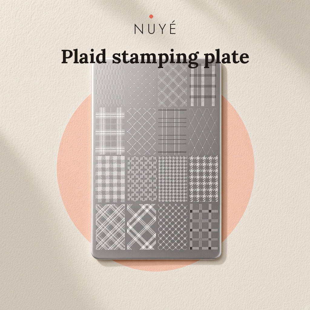 Plaid Nail Stamping Plate – 30 Designs