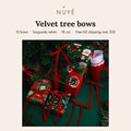 Velvet Christmas Tree Bows – Burgundy, 10 Pack